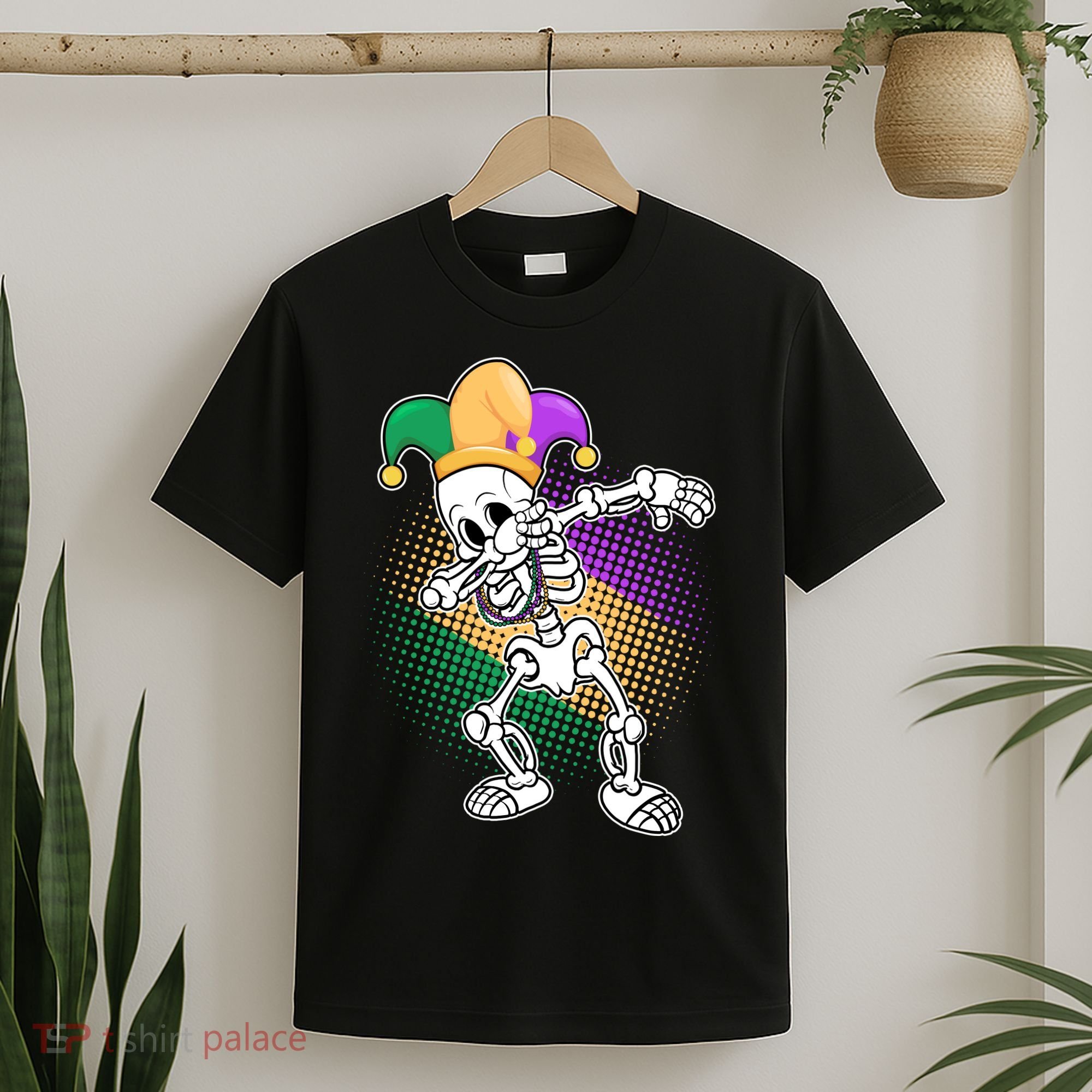 Dabbing Mardi Gras Skeleton T-Shirt