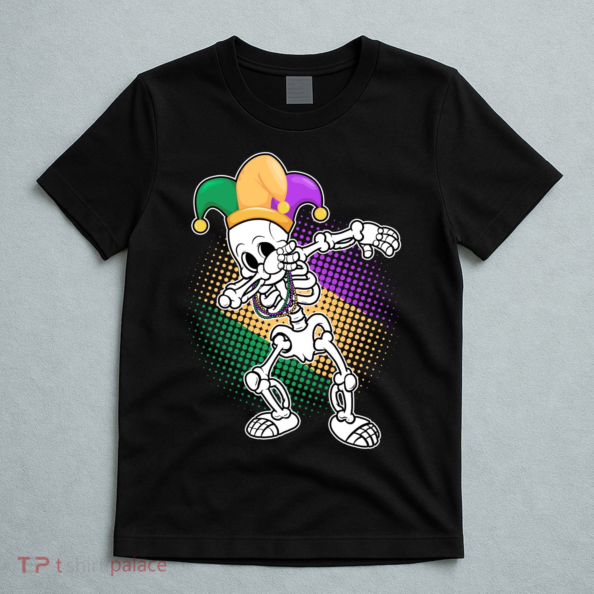 Dabbing Mardi Gras Skeleton T-Shirt