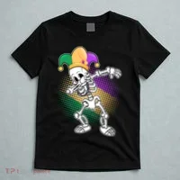 Dabbing Mardi Gras Skeleton T-Shirt thumb 5