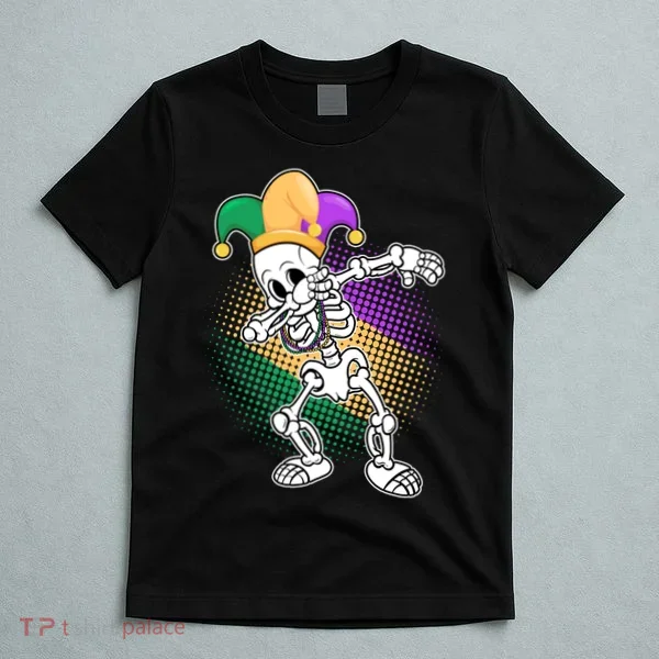 Dabbing Mardi Gras Skeleton T-Shirt