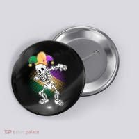 Dabbing Mardi Gras Skeleton Button thumb 0