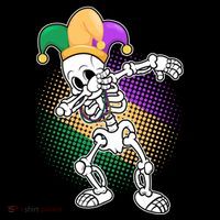 Dabbing Mardi Gras Skeleton Button thumb 1