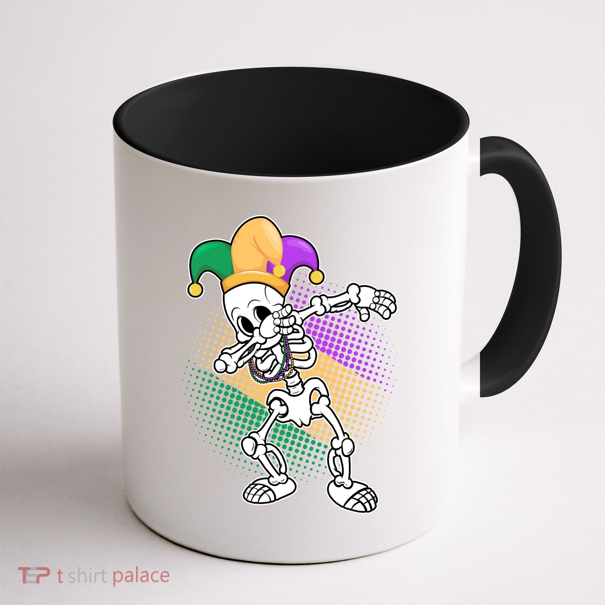 Dabbing Mardi Gras Skeleton Coffee Mug