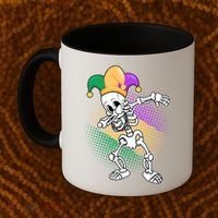 Dabbing Mardi Gras Skeleton Coffee Mug thumb 2