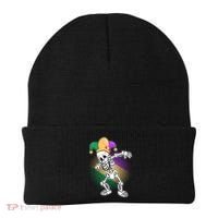 Dabbing Mardi Gras Skeleton Beanie thumb 0