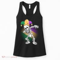 Dabbing Mardi Gras Skeleton Women's Tank Top thumb 0