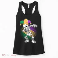 Dabbing Mardi Gras Skeleton Women's Tank Top thumb 0