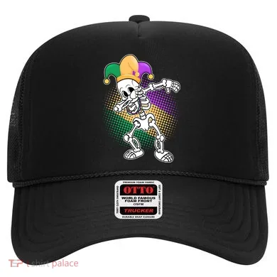Dabbing Mardi Gras Skeleton Hat