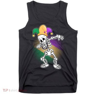 Dabbing Mardi Gras Skeleton Tank Top
