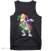 Dabbing Mardi Gras Skeleton Tank Top thumb 0