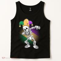 Dabbing Mardi Gras Skeleton Tank Top thumb 2