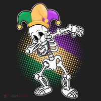 Dabbing Mardi Gras Skeleton Golf Towel thumb 3