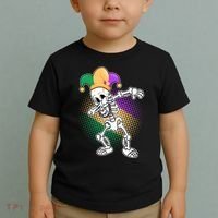 Dabbing Mardi Gras Skeleton Toddler T-Shirt thumb 2