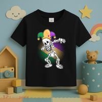 Dabbing Mardi Gras Skeleton Toddler T-Shirt thumb 3