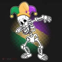 Dabbing Mardi Gras Skeleton Women's Long Sleeve Shirt thumb 2