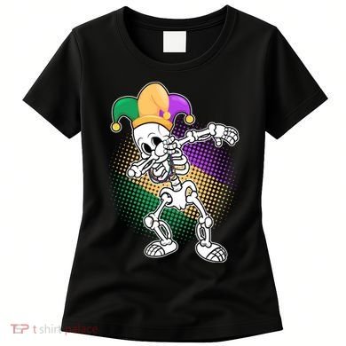 Dabbing Mardi Gras Skeleton Women's T-Shirt