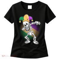 Dabbing Mardi Gras Skeleton Women's T-Shirt thumb 0