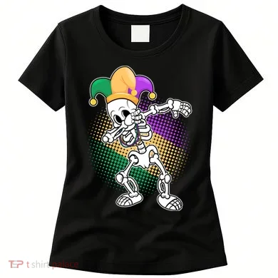 Dabbing Mardi Gras Skeleton Women's T-Shirt