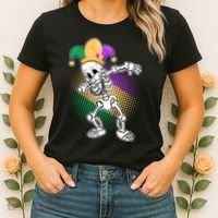 Dabbing Mardi Gras Skeleton Women's T-Shirt thumb 2