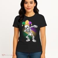 Dabbing Mardi Gras Skeleton Women's T-Shirt thumb 4