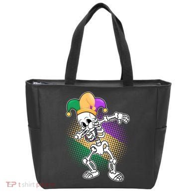 Dabbing Mardi Gras Skeleton Tote Bag