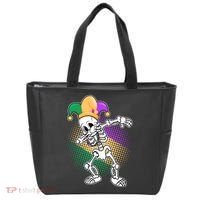 Dabbing Mardi Gras Skeleton Tote Bag thumb 0
