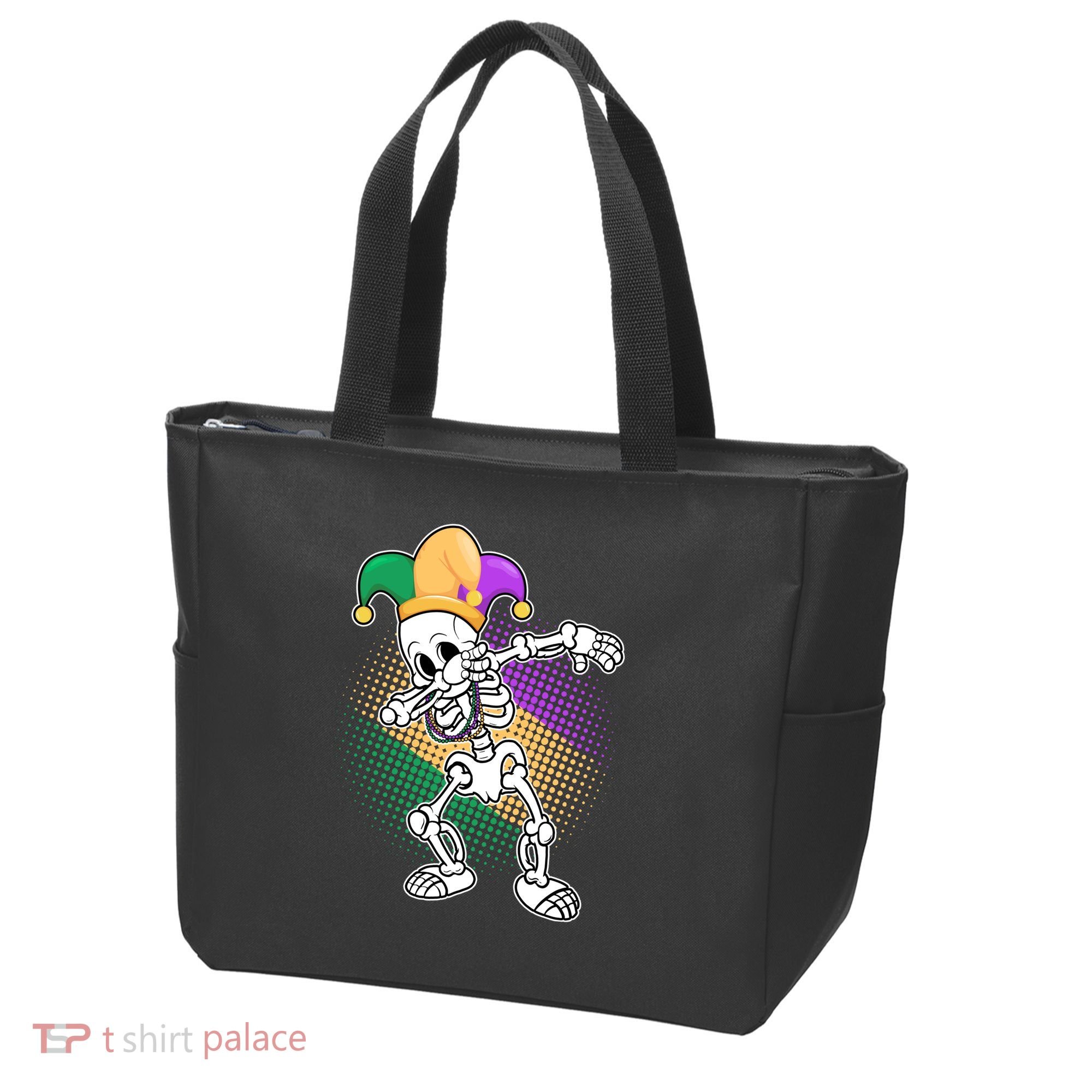 Dabbing Mardi Gras Skeleton Tote Bag