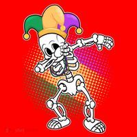 Dabbing Mardi Gras Skeleton Santa Hat thumb 1