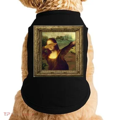 Dabbing Mona Lisa Doggie Tank