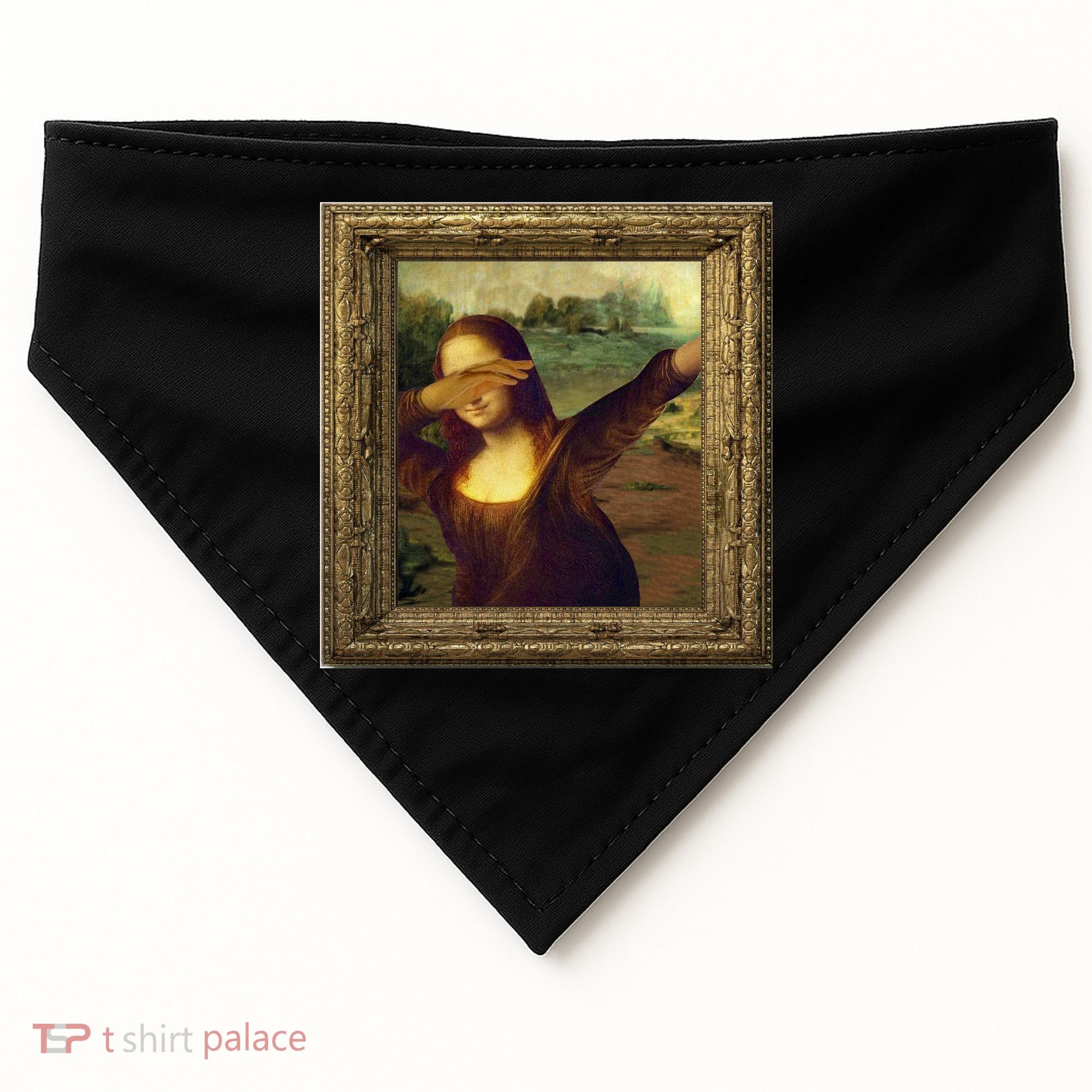 Dabbing Mona Lisa USA-Made Doggie Bandana