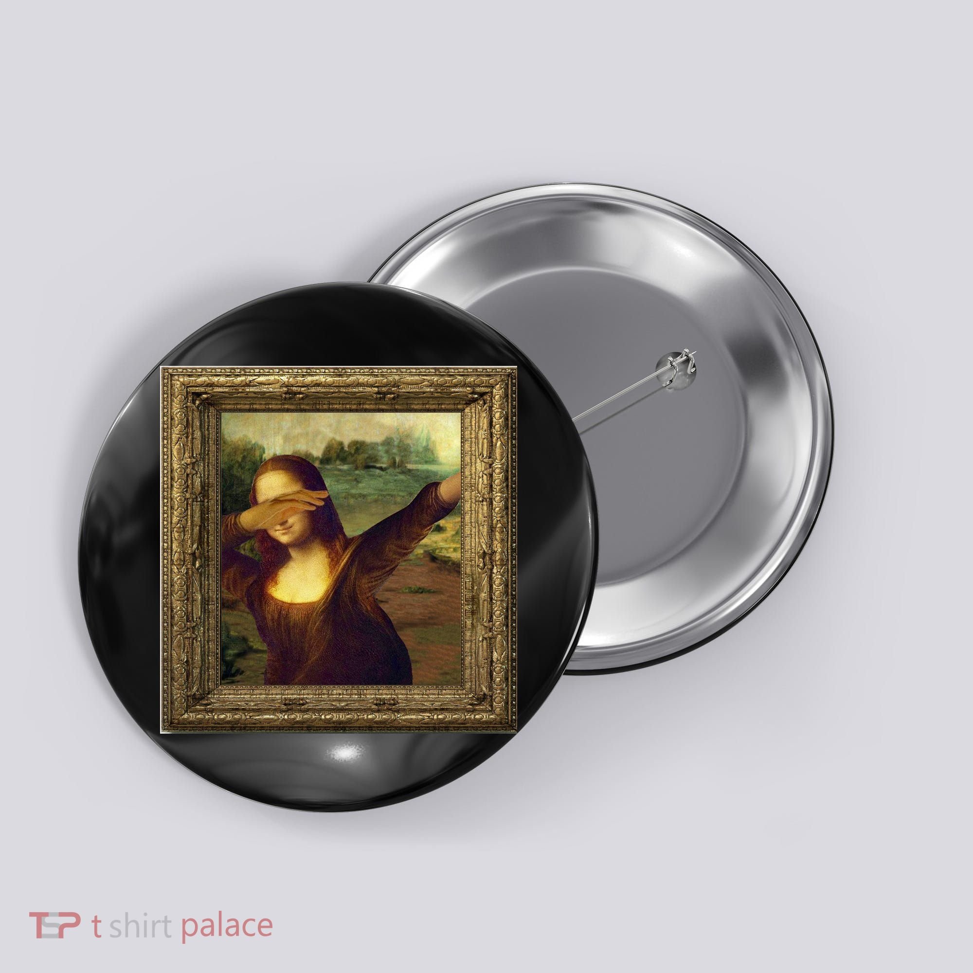 Dabbing Mona Lisa Button