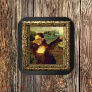 Dabbing Mona Lisa Coaster