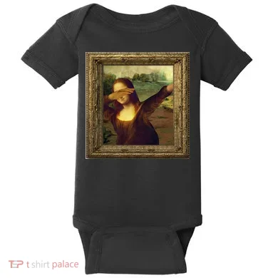 Dabbing Mona Lisa Baby Bodysuit