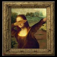Dabbing Mona Lisa Baby Bodysuit thumb 2