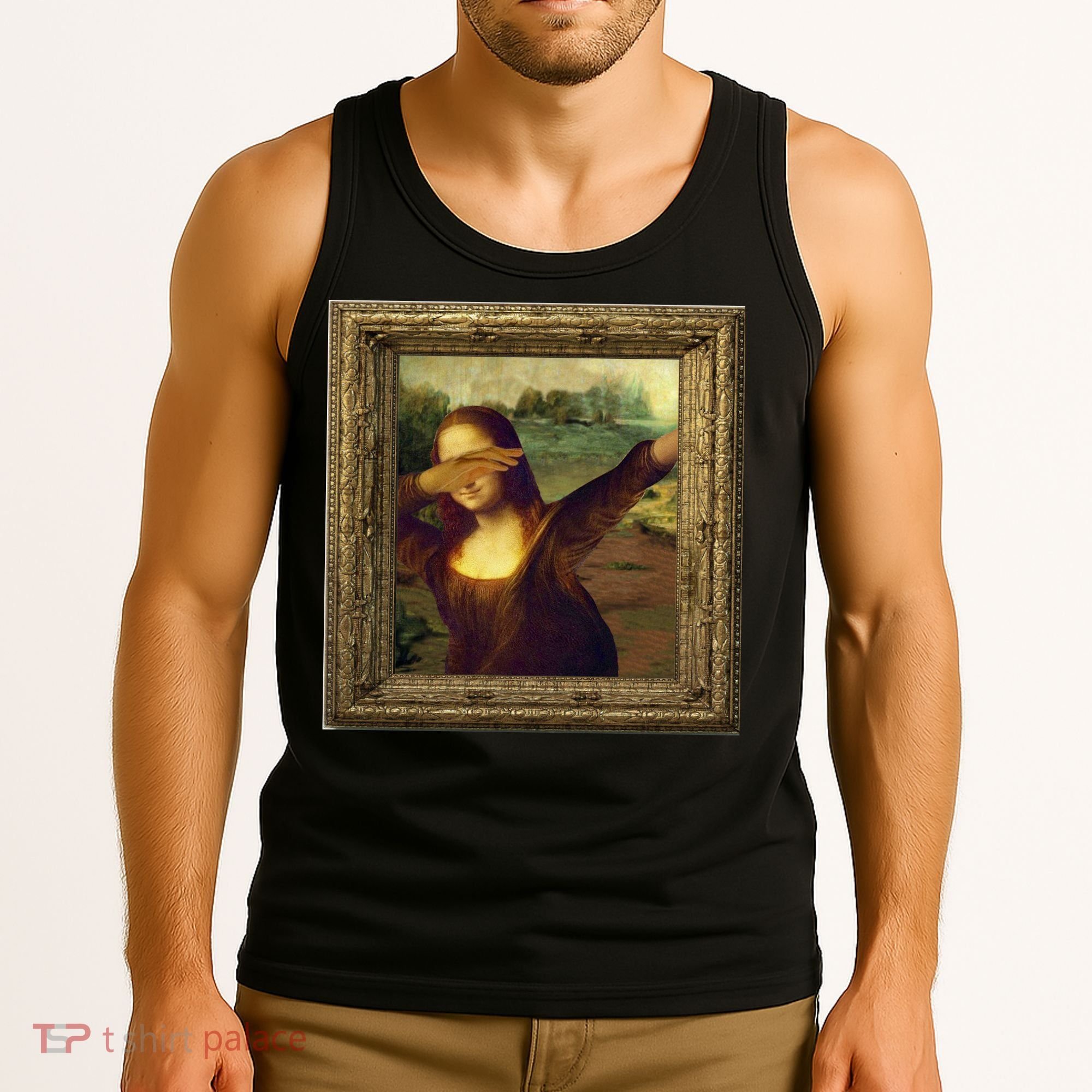 Dabbing Mona Lisa Tank Top