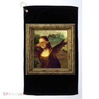 Dabbing Mona Lisa Golf Towel thumb 0