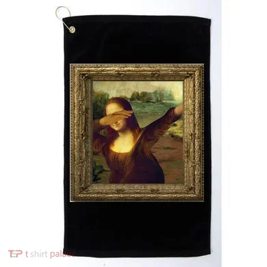 Dabbing Mona Lisa Golf Towel