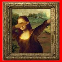 Dabbing Mona Lisa Santa Hat thumb 1