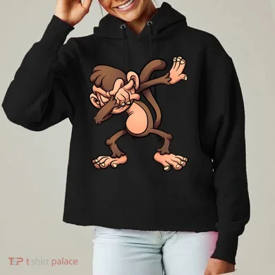 Dabbing Monkey Ladies Heavyweight Boxy Pullover Hoodie