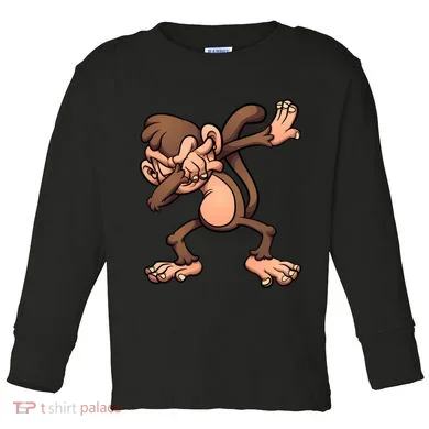 Dabbing Monkey Toddler Long Sleeve