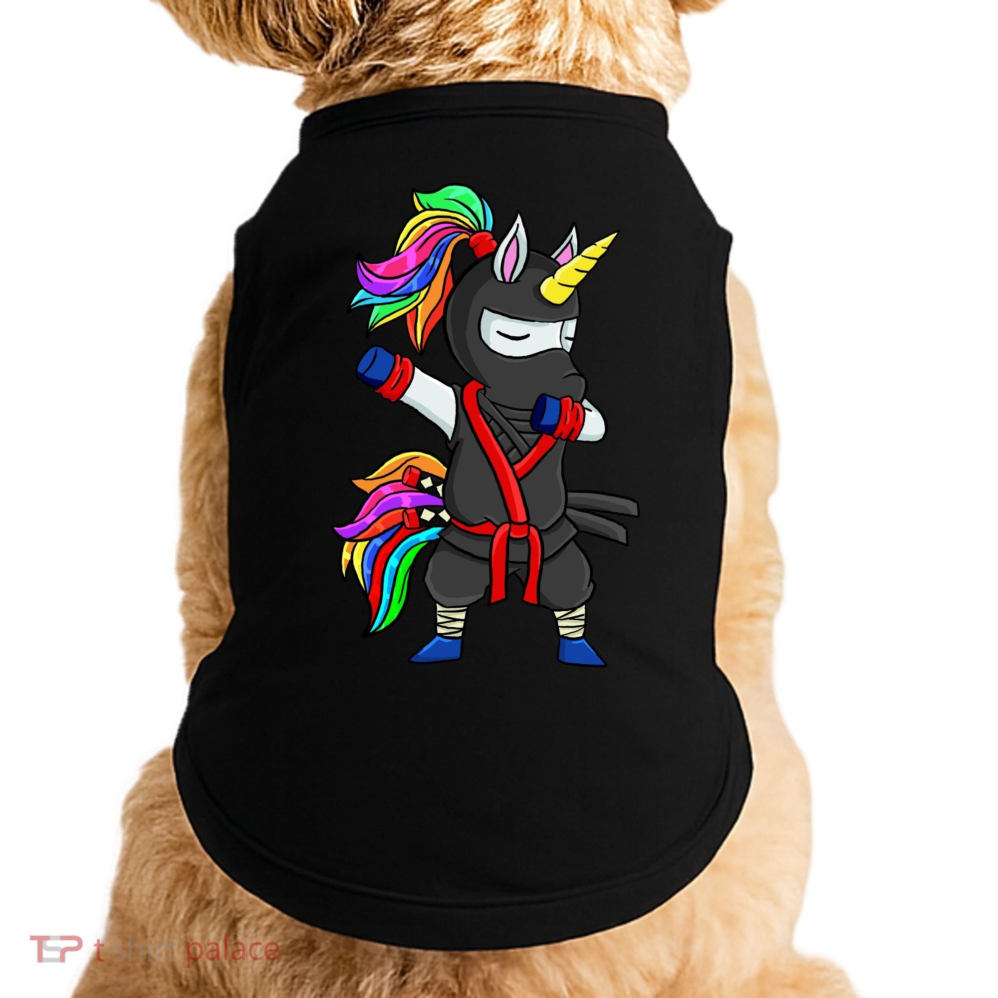 Dabbing ninja unicorn Doggie Tank