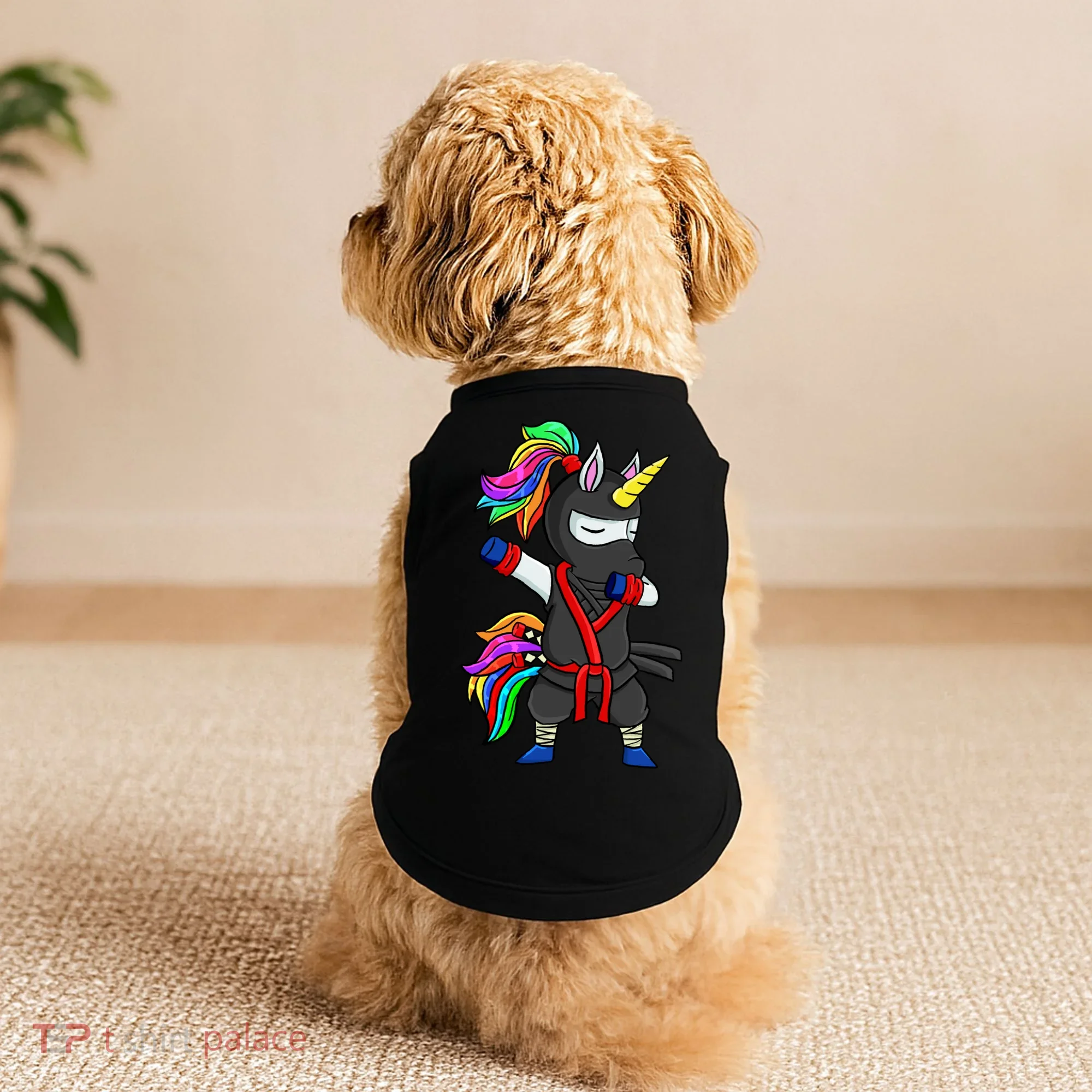 Dabbing ninja unicorn Doggie Tank