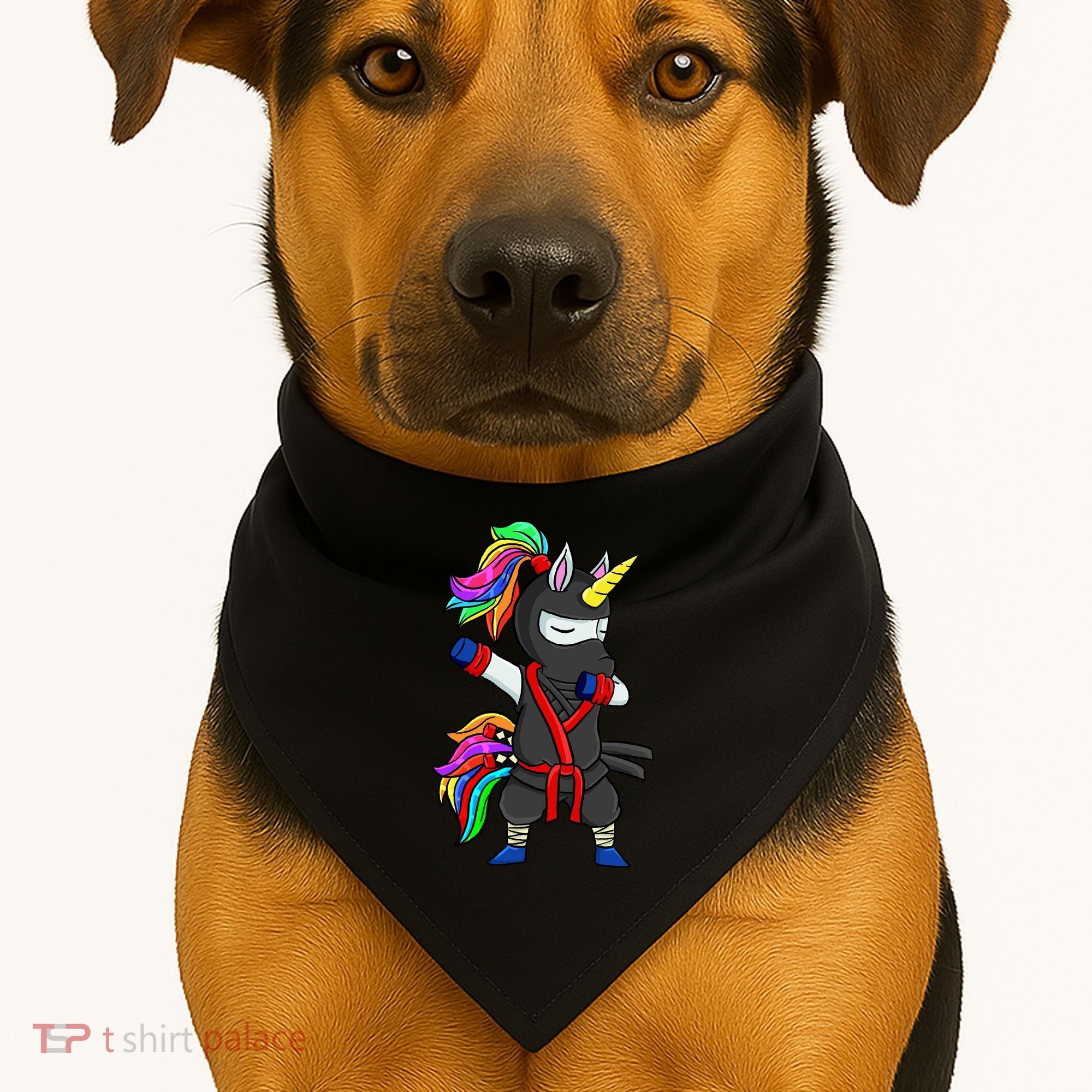 Dabbing ninja unicorn USA-Made Doggie Bandana