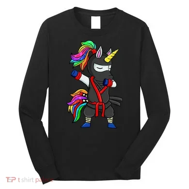 Dabbing ninja unicorn Long Sleeve Shirt