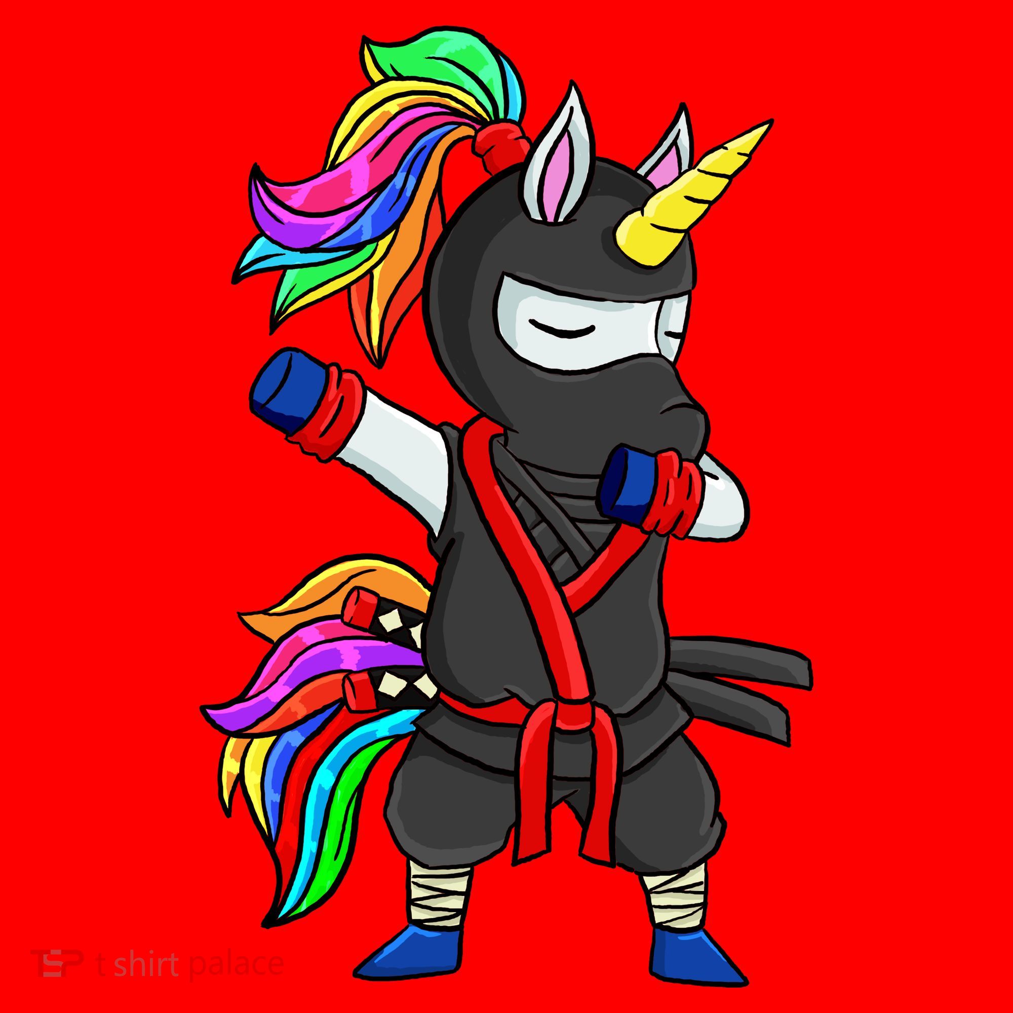 Dabbing ninja unicorn Santa Hat