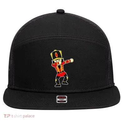 Dabbing Nutcracker 7 Panel Mesh Trucker Snapback Hat