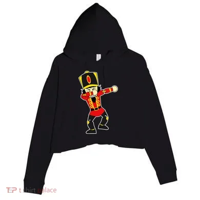 Dabbing Nutcracker Crop Fleece Hoodie