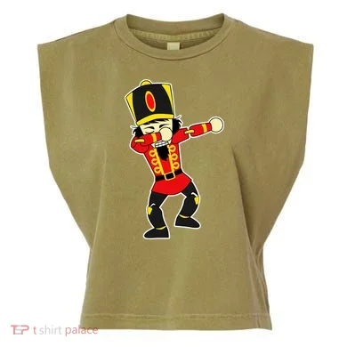 Dabbing Nutcracker Garment-Dyed Women's Muscle Tee