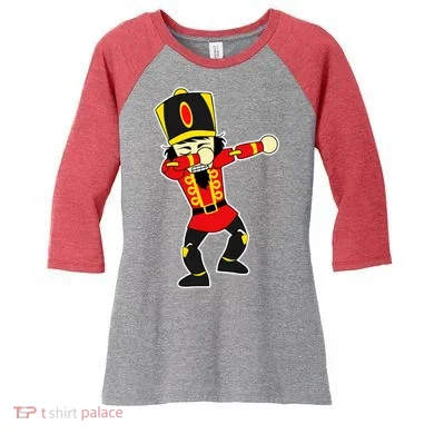 Dabbing Nutcracker Women's Tri-Blend 3/4-Sleeve Raglan Shirt