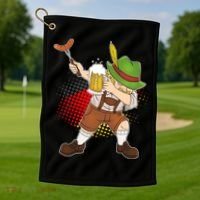 Dabbing Oktoberfest Guy Golf Towel thumb 1